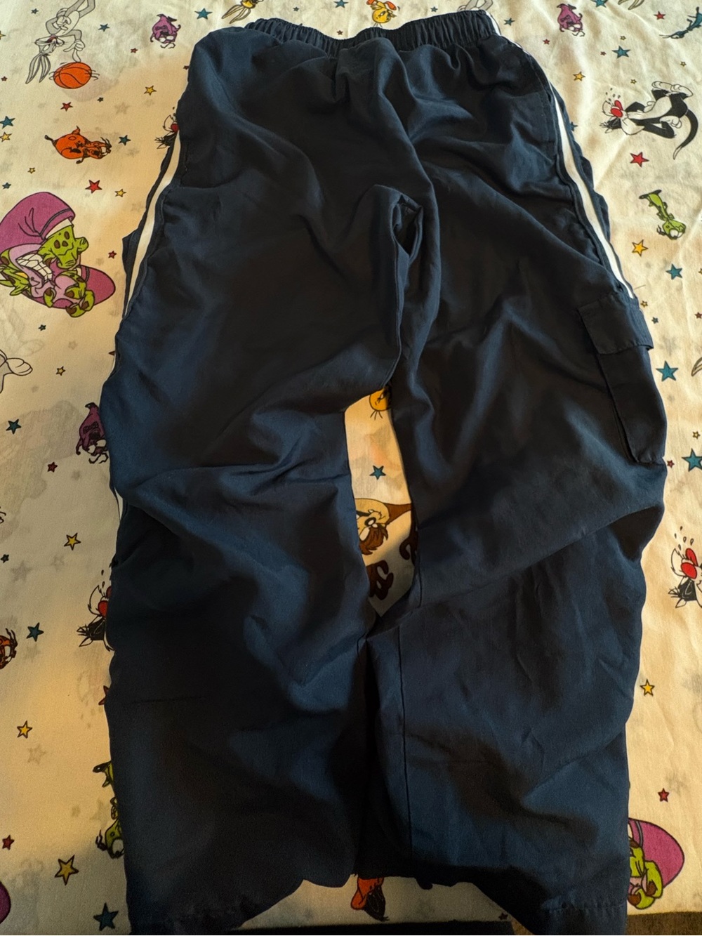 bcg Navy Blue Athletic Pants with White Stripe Accent